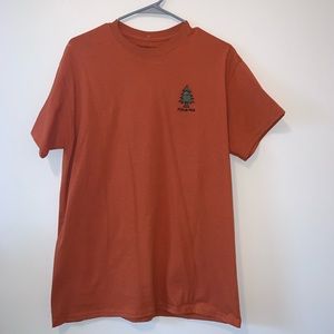 Burnt orange PacSun t shirt. Large. Tree and “Feelin Pine” embroidered